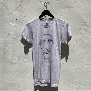 Cozy worn in heather off-white blend tee shirt